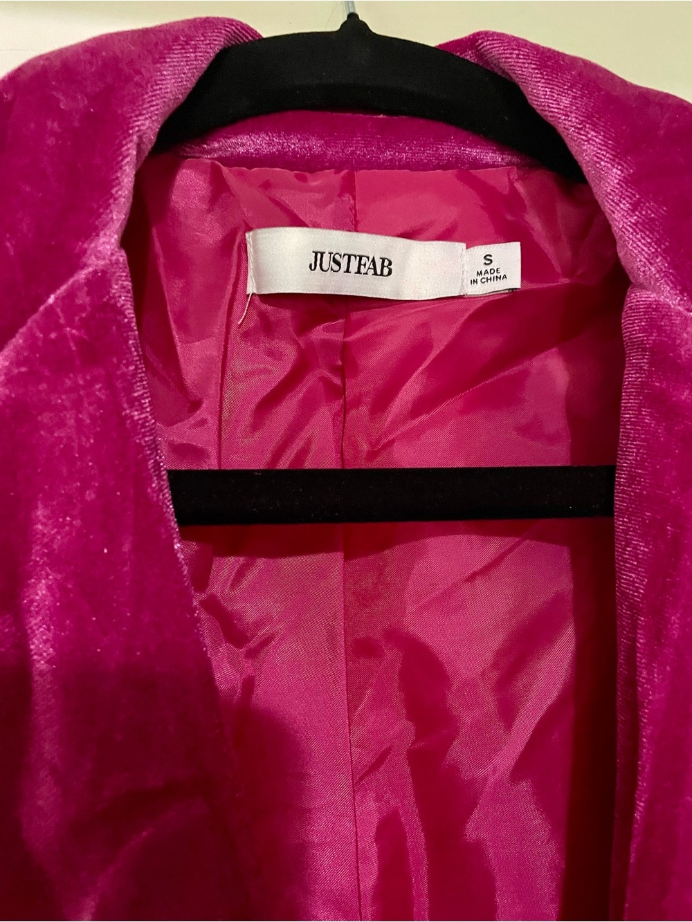 JustFab NWT Fuchsia Velvet Blazer - Picture 5 of 7